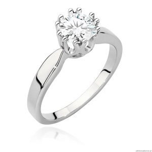 Pierścionek W541 Diament Laboratoryjny 0,70ct białe złoto