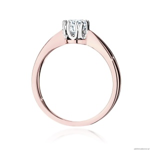 Pierścionek W541 Diament Laboratoryjny 0,40ct różowe złoto
