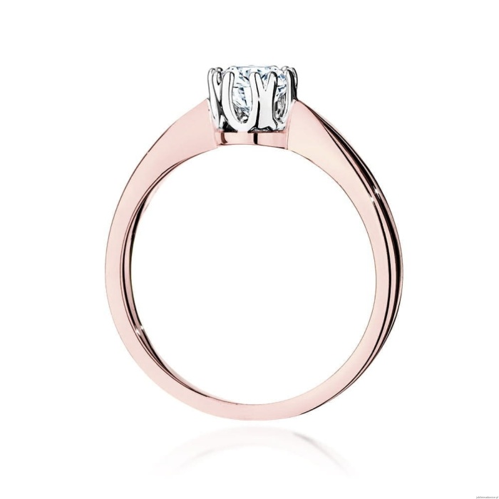 Pierścionek W541 Diament Laboratoryjny 0,40ct różowe złoto