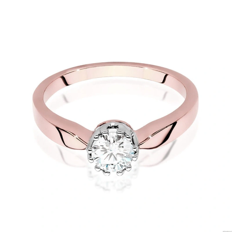 Pierścionek W541 Diament Laboratoryjny 0,40ct różowe złoto