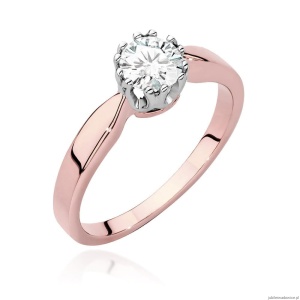 Pierścionek W541 Diament Laboratoryjny 0,50ct różowe złoto