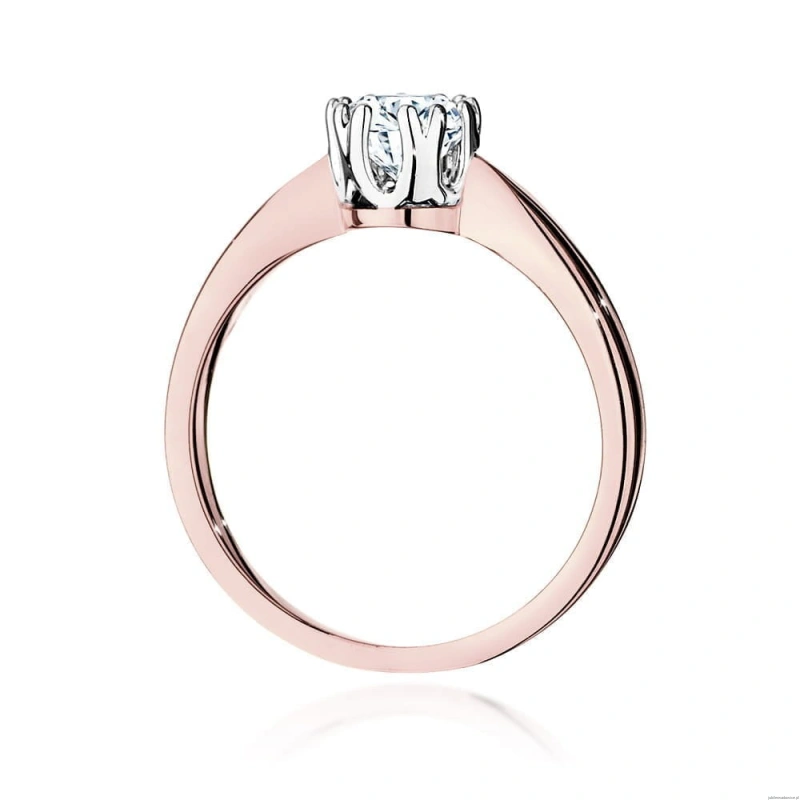 Pierścionek W541 Diament Laboratoryjny 0,50ct różowe złoto