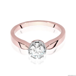 Pierścionek W541 Diament Laboratoryjny 0,50ct różowe złoto