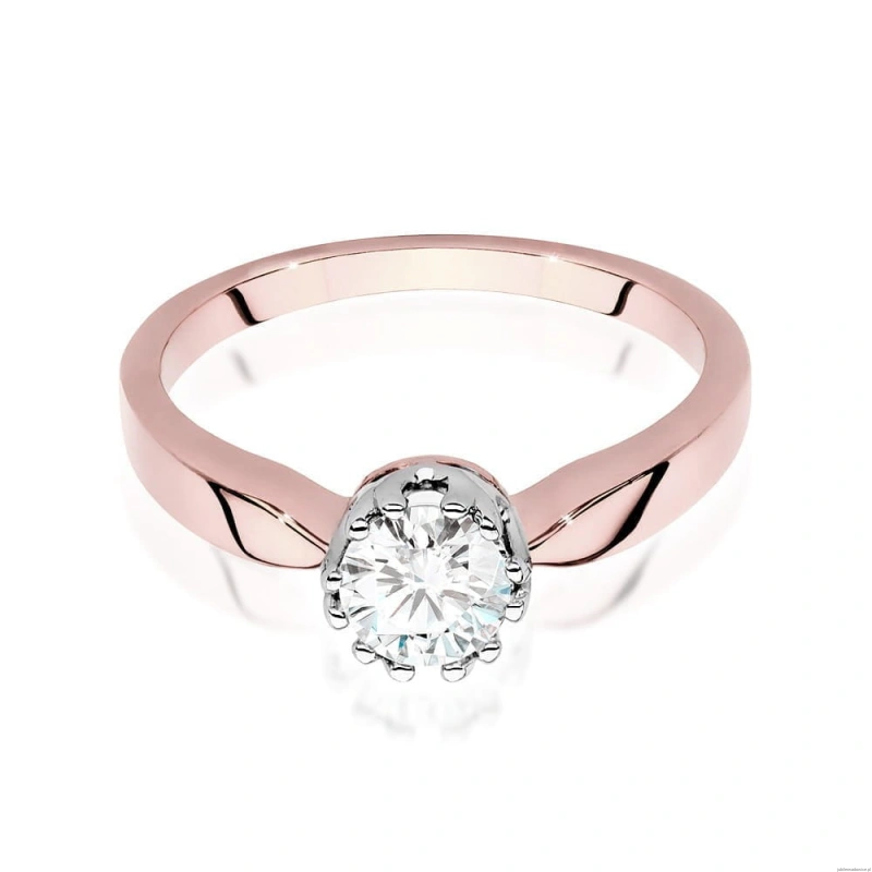Pierścionek W541 Diament Laboratoryjny 0,50ct różowe złoto