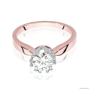 Pierścionek W541 Diament Laboratoryjny 0,70ct różowe złoto