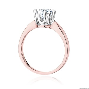 Pierścionek W541 Diament Laboratoryjny 1,00ct różowe złoto