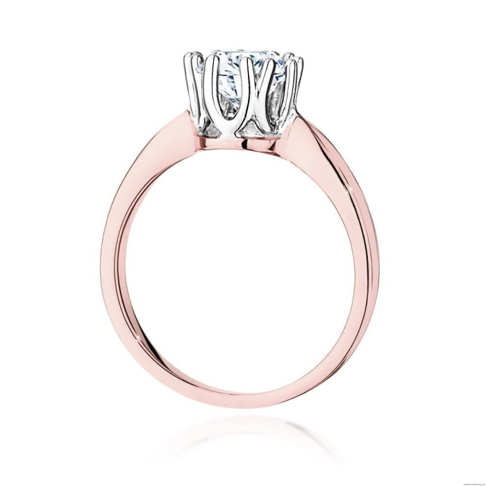 Pierścionek W541 Diament Laboratoryjny 1,00ct różowe złoto