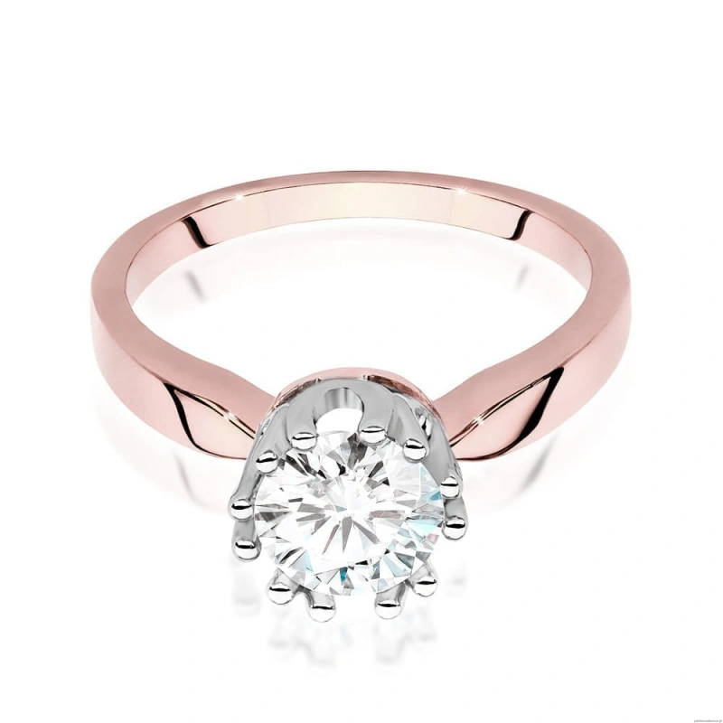 Pierścionek W541 Diament Laboratoryjny 1,00ct różowe złoto