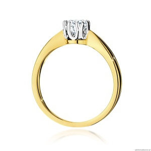 Pierścionek W541 Diament Laboratoryjny 0,40ct żółte złoto
