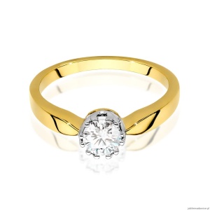 Pierścionek W541 Diament Laboratoryjny 0,40ct żółte złoto