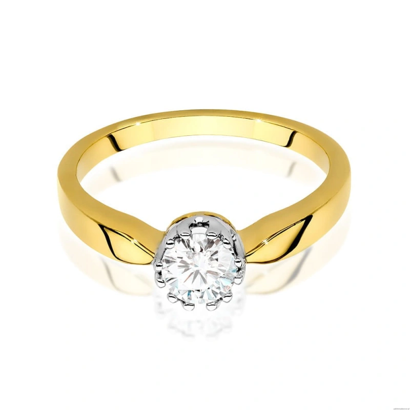 Pierścionek W541 Diament Laboratoryjny 0,40ct żółte złoto