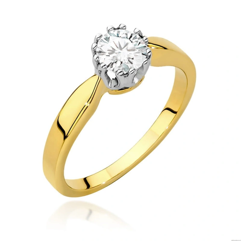 Pierścionek W541 Diament Laboratoryjny 0,50ct żółte złoto