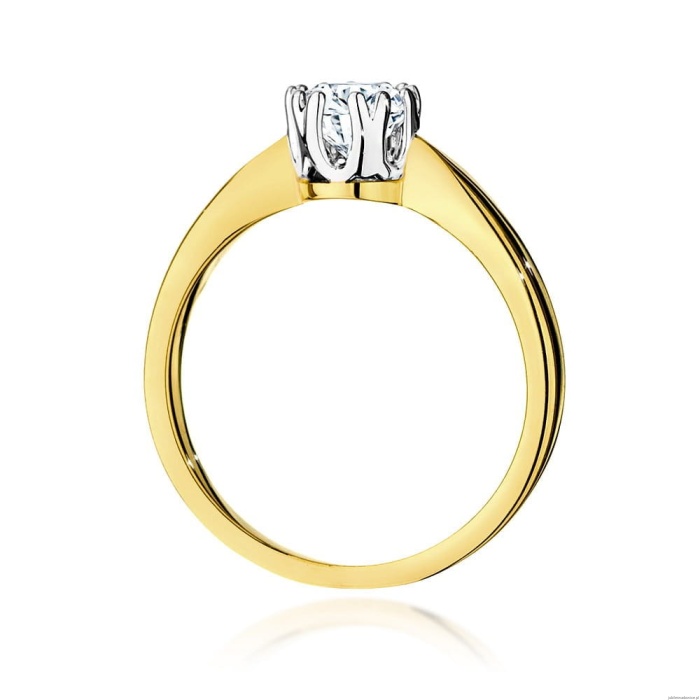 Pierścionek W541 Diament Laboratoryjny 0,50ct żółte złoto