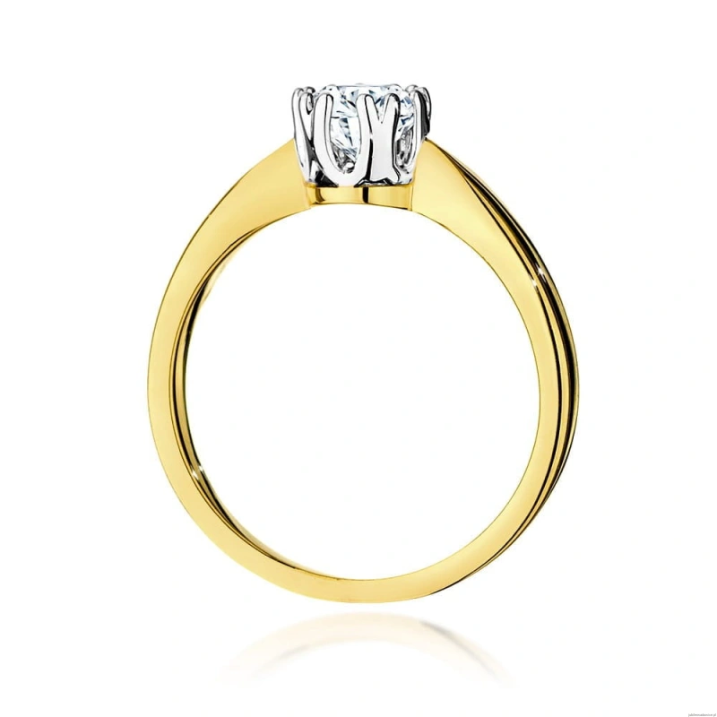 Pierścionek W541 Diament Laboratoryjny 0,50ct żółte złoto