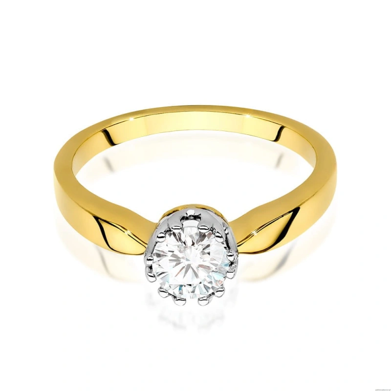 Pierścionek W541 Diament Laboratoryjny 0,50ct żółte złoto
