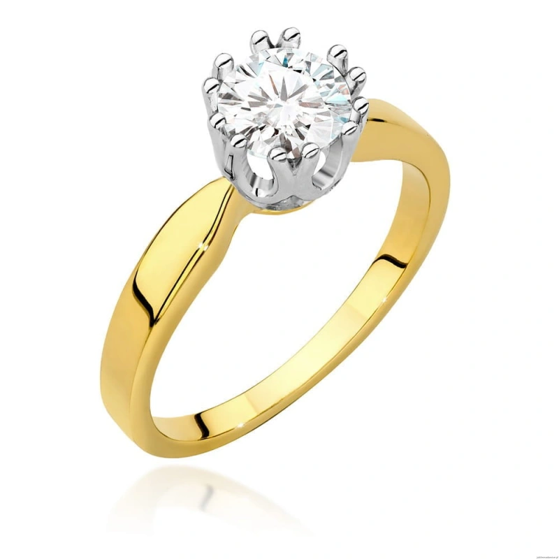 Pierścionek W541 Diament Laboratoryjny 0,70ct żółte złoto