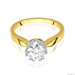 Pierścionek W541 Diament Laboratoryjny 0,70ct żółte złoto