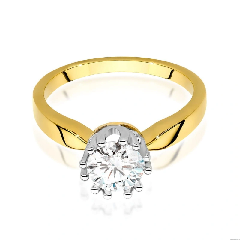 Pierścionek W541 Diament Laboratoryjny 0,70ct żółte złoto