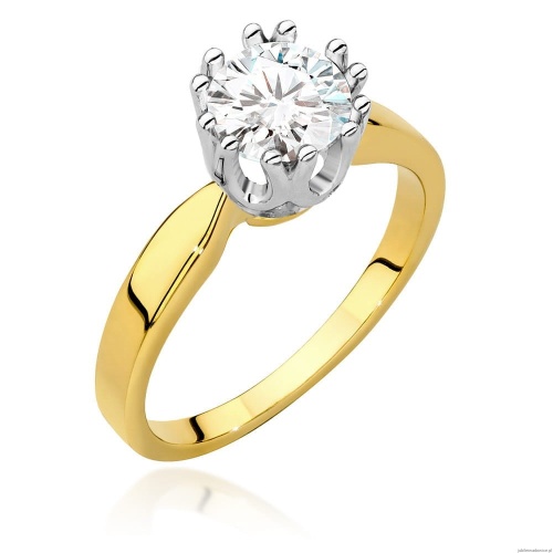 Pierścionek W541 Diament Laboratoryjny 1,00ct żółte złoto