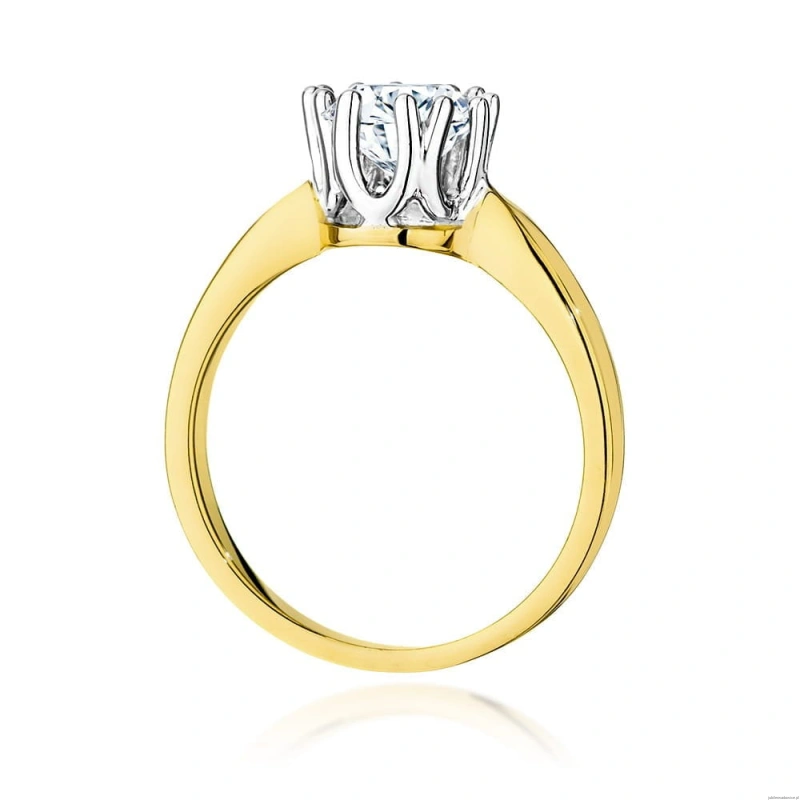 Pierścionek W541 Diament Laboratoryjny 1,00ct żółte złoto