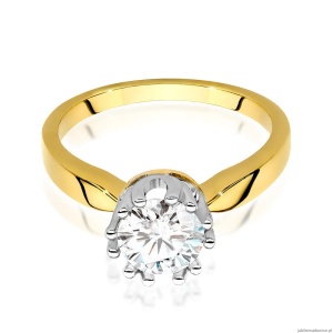 Pierścionek W541 Diament Laboratoryjny 1,00ct żółte złoto