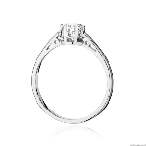 Pierścionek W542 Diament Laboratoryjny 0,40ct białe złoto