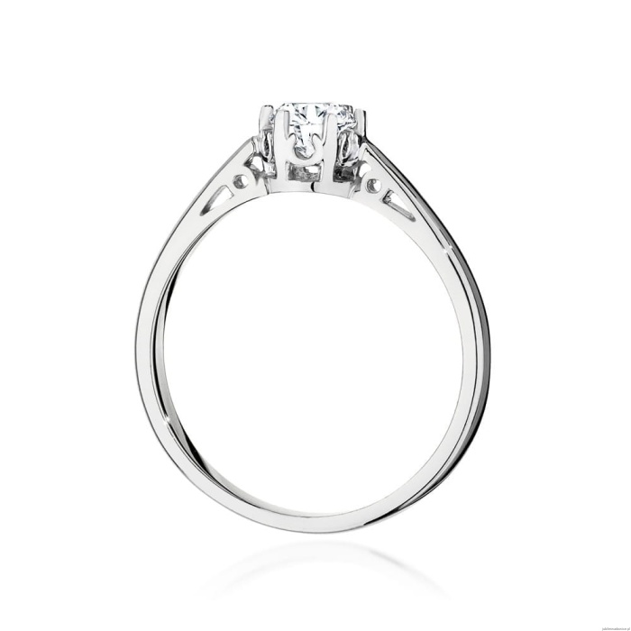 Pierścionek W542 Diament Laboratoryjny 0,40ct białe złoto