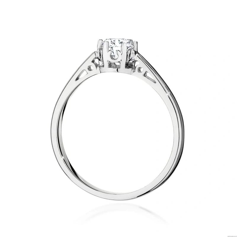 Pierścionek W542 Diament Laboratoryjny 0,40ct białe złoto