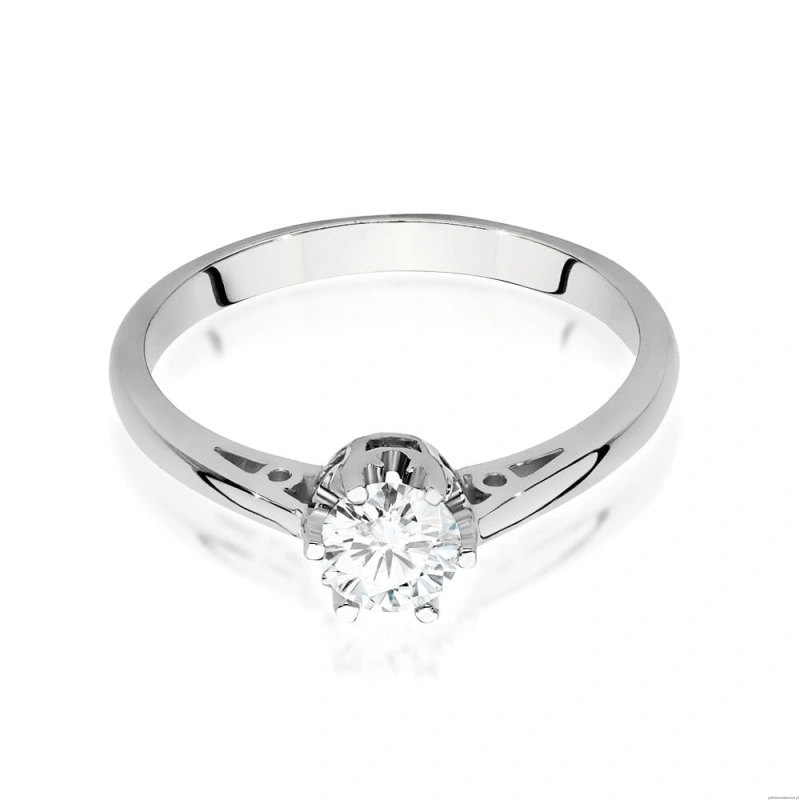 Pierścionek W542 Diament Laboratoryjny 0,40ct białe złoto