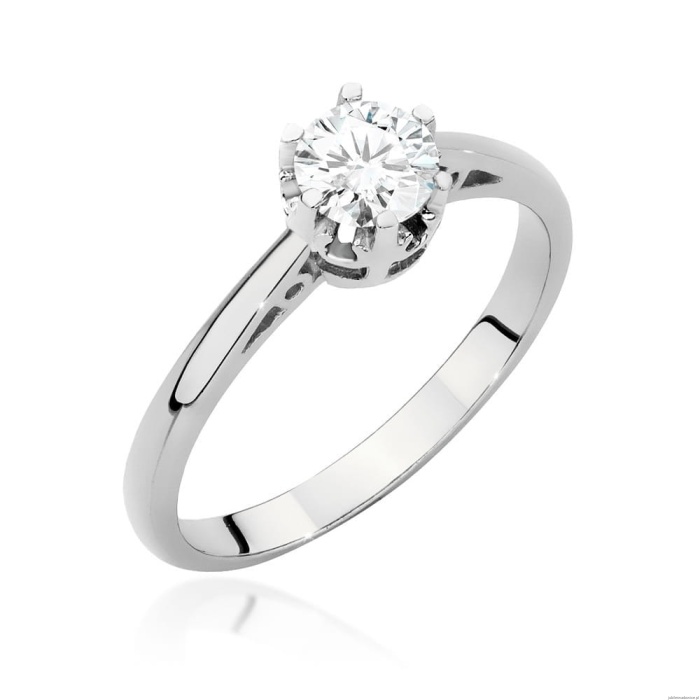 Pierścionek W542 Diament Laboratoryjny 0,50ct białe złoto