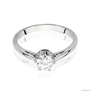 Pierścionek W542 Diament Laboratoryjny 0,50ct białe złoto
