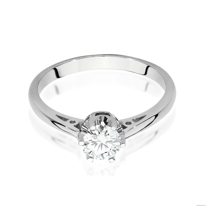 Pierścionek W542 Diament Laboratoryjny 0,50ct białe złoto