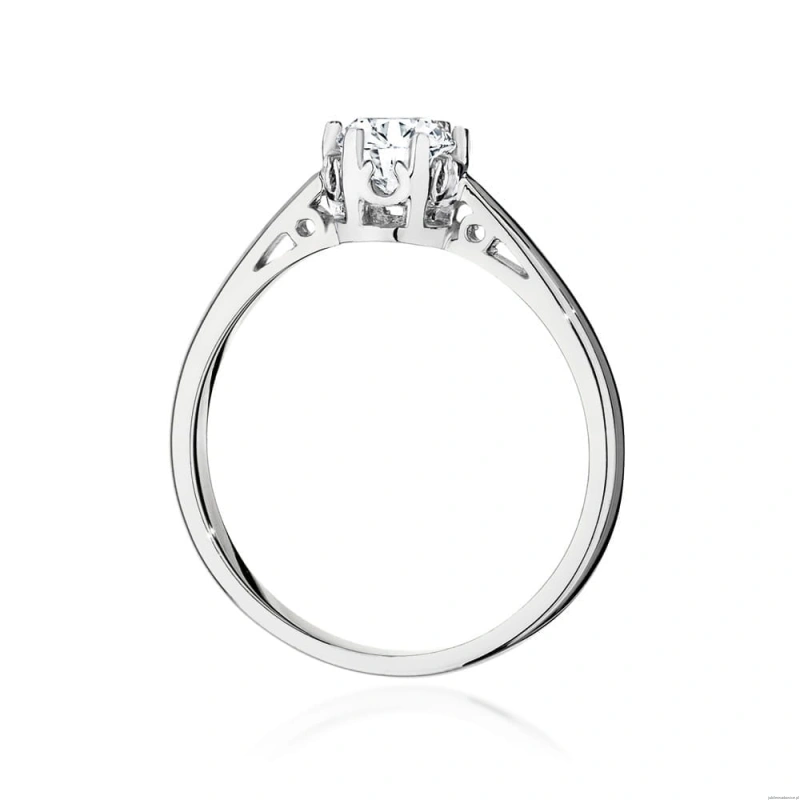 Pierścionek W542 Diament Laboratoryjny 0,50ct białe złoto