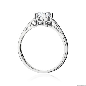 Pierścionek W542 Diament Laboratoryjny 0,70ct białe złoto