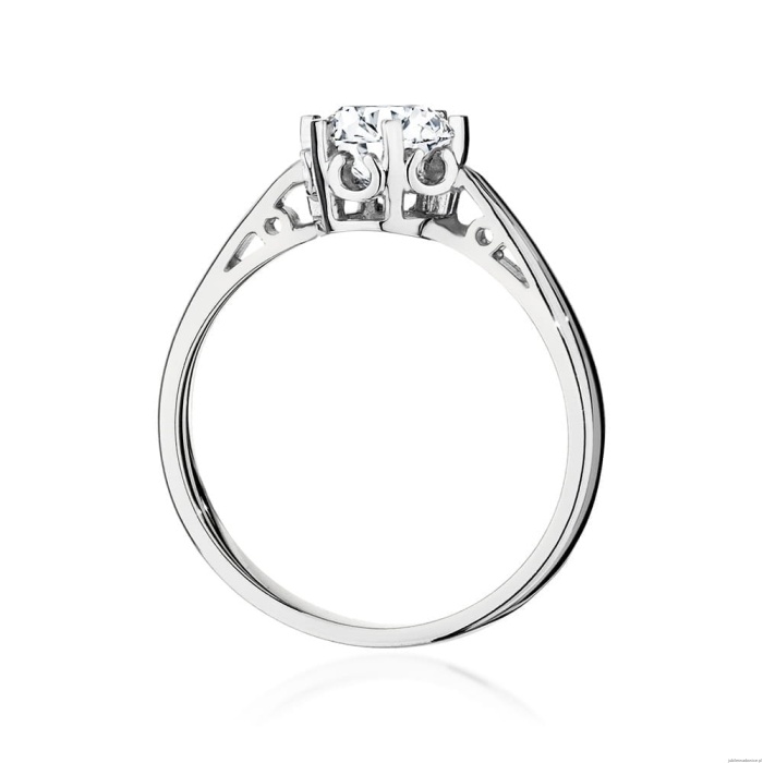 Pierścionek W542 Diament Laboratoryjny 0,70ct białe złoto