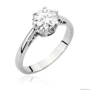 Pierścionek W542 Diament Laboratoryjny 1,00ct białe złoto