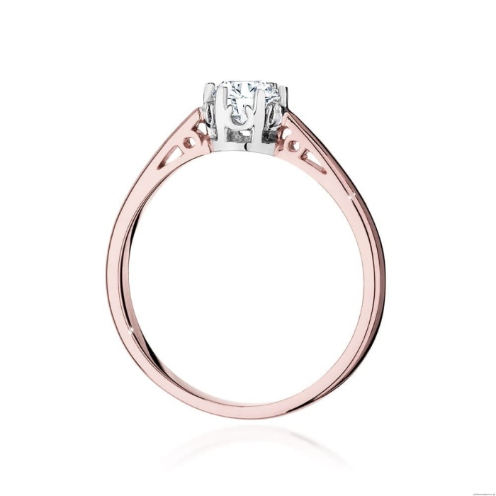Pierścionek W542 Diament Laboratoryjny 0,40ct różowe złoto