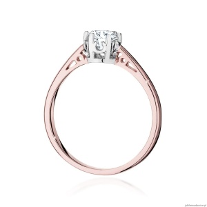 Pierścionek W542 Diament Laboratoryjny 0,50ct różowe złoto