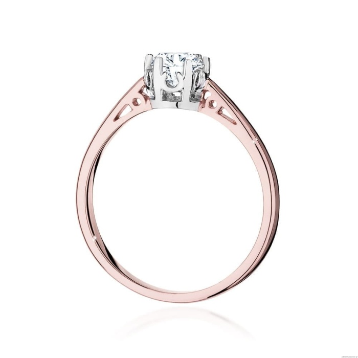Pierścionek W542 Diament Laboratoryjny 0,50ct różowe złoto