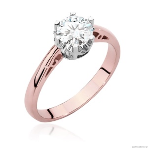 Pierścionek W542 Diament Laboratoryjny 0,70ct różowe złoto