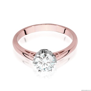 Pierścionek W542 Diament Laboratoryjny 0,70ct różowe złoto