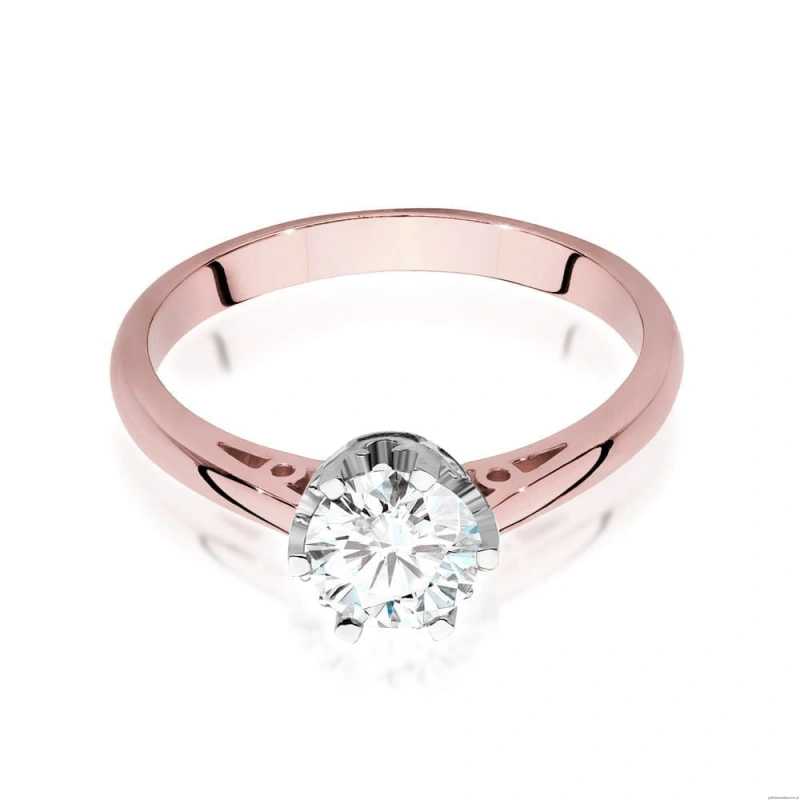 Pierścionek W542 Diament Laboratoryjny 0,70ct różowe złoto