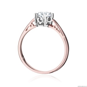 Pierścionek W542 Diament Laboratoryjny 0,70ct różowe złoto