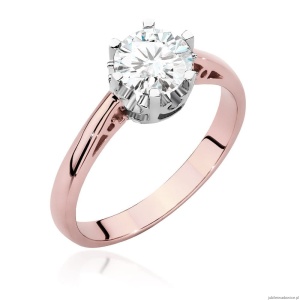 Pierścionek W542 Diament Laboratoryjny 1,00ct różowe złoto