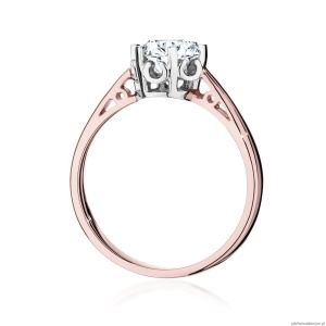 Pierścionek W542 Diament Laboratoryjny 1,00ct różowe złoto