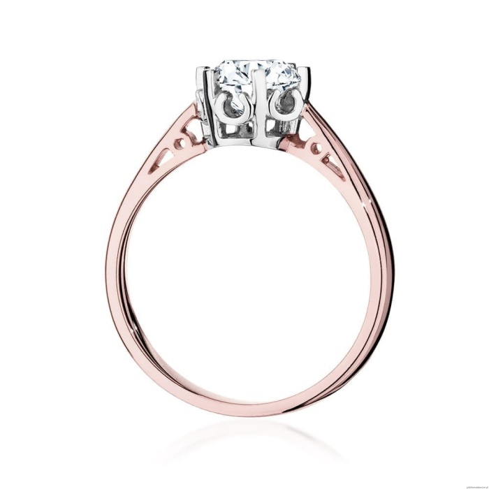 Pierścionek W542 Diament Laboratoryjny 1,00ct różowe złoto