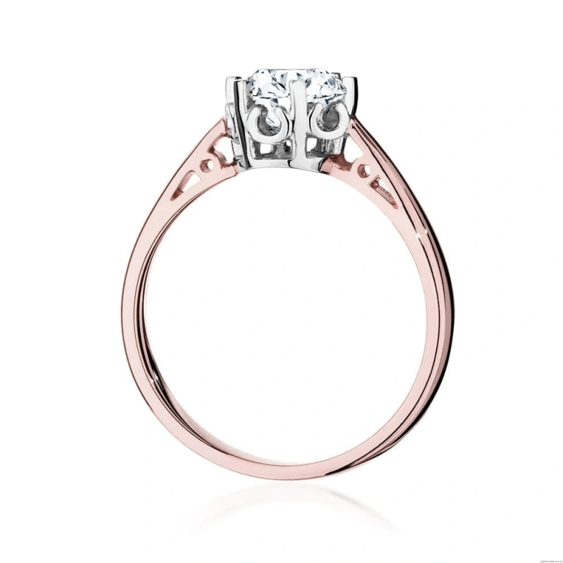 Pierścionek W542 Diament Laboratoryjny 1,00ct różowe złoto