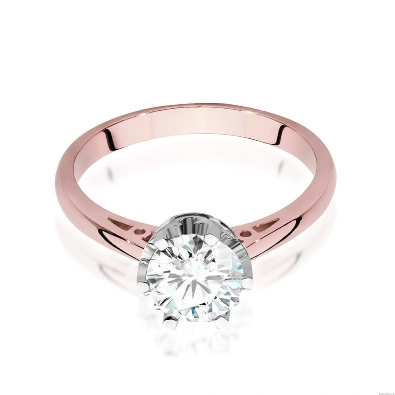 Pierścionek W542 Diament Laboratoryjny 1,00ct różowe złoto