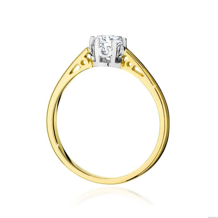 Pierścionek W542 Diament Laboratoryjny 0,40ct żółte złoto