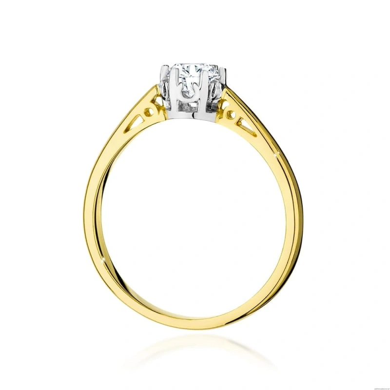 Pierścionek W542 Diament Laboratoryjny 0,40ct żółte złoto